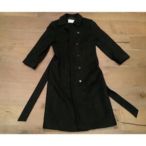 Babaton Aritiza Black Virgin Wool Women's trench coat size medium
